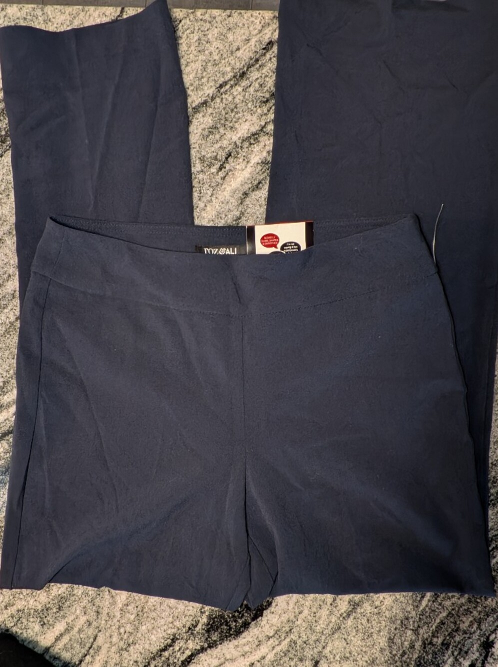 Roz & Ali Secret Agent Tummy Control Pull On Dark Blue Pants Trousers Size 6 NWT
